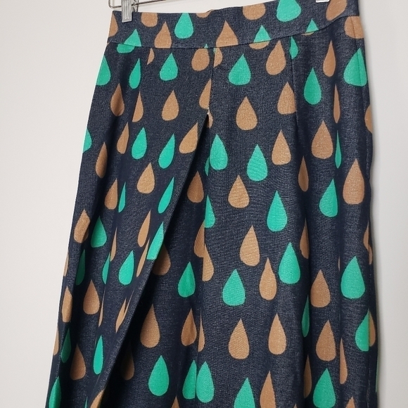 𝅺Vintage Raindrop Golden Finn Handprinted 1960's Maxi Skirt  Mid-century … - Picture 4 of 16